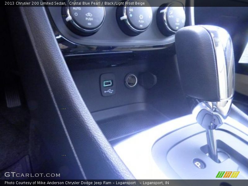 Crystal Blue Pearl / Black/Light Frost Beige 2013 Chrysler 200 Limited Sedan