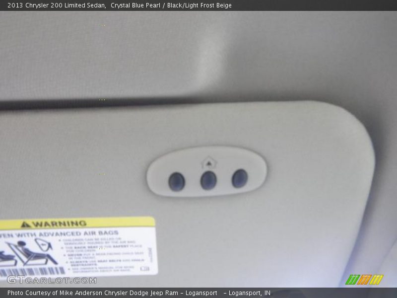 Crystal Blue Pearl / Black/Light Frost Beige 2013 Chrysler 200 Limited Sedan