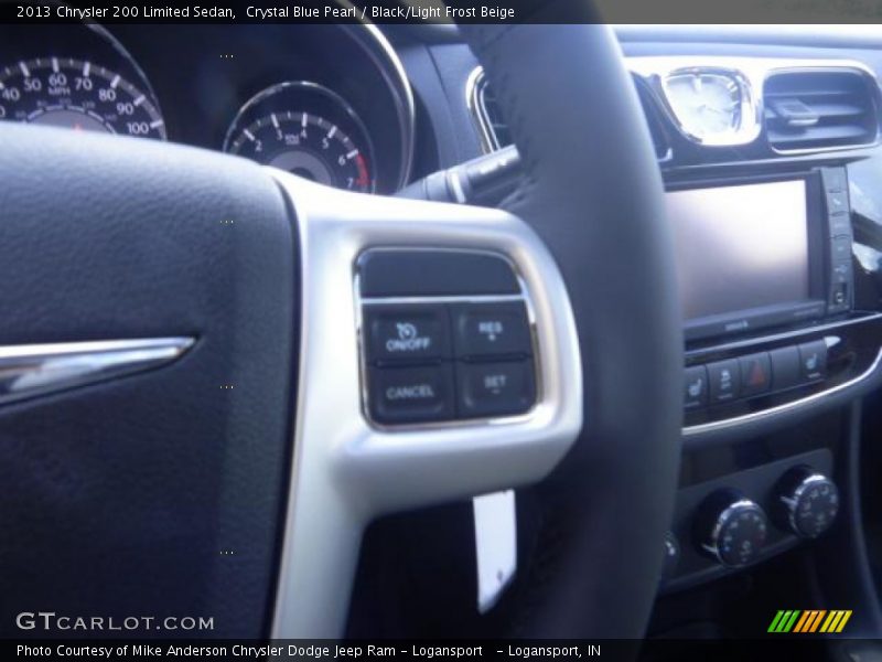 Crystal Blue Pearl / Black/Light Frost Beige 2013 Chrysler 200 Limited Sedan