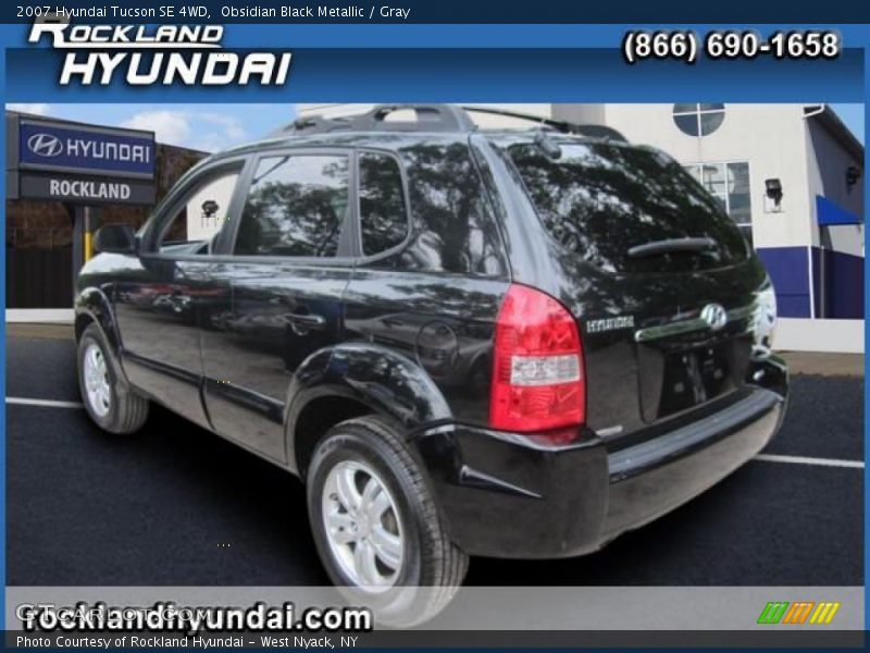 Obsidian Black Metallic / Gray 2007 Hyundai Tucson SE 4WD