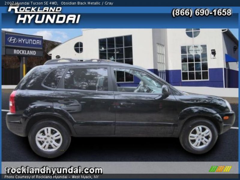 Obsidian Black Metallic / Gray 2007 Hyundai Tucson SE 4WD