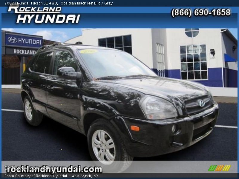 Obsidian Black Metallic / Gray 2007 Hyundai Tucson SE 4WD