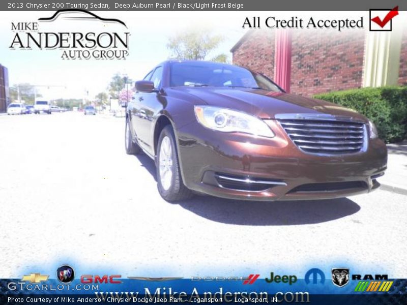 Deep Auburn Pearl / Black/Light Frost Beige 2013 Chrysler 200 Touring Sedan