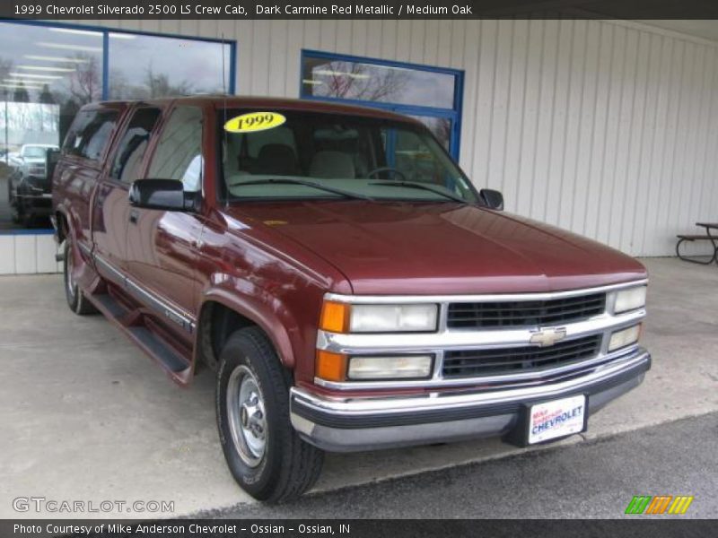 Dark Carmine Red Metallic / Medium Oak 1999 Chevrolet Silverado 2500 LS Crew Cab