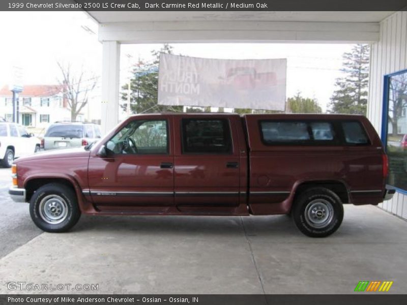 Dark Carmine Red Metallic / Medium Oak 1999 Chevrolet Silverado 2500 LS Crew Cab