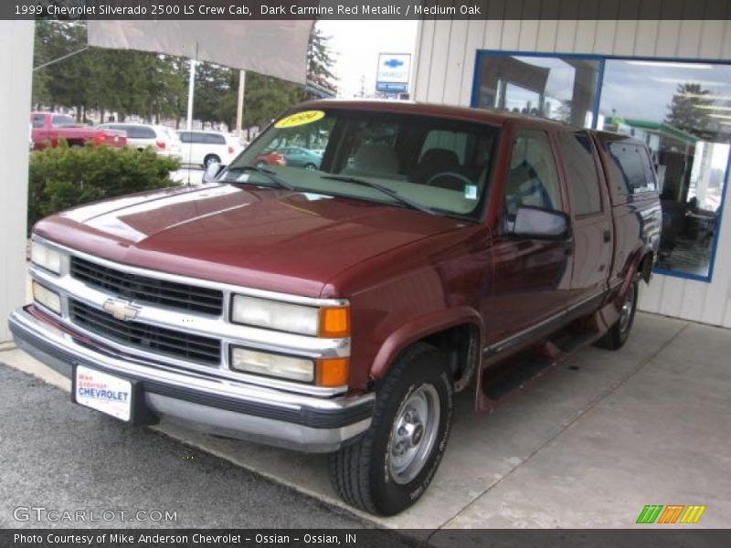 Dark Carmine Red Metallic / Medium Oak 1999 Chevrolet Silverado 2500 LS Crew Cab