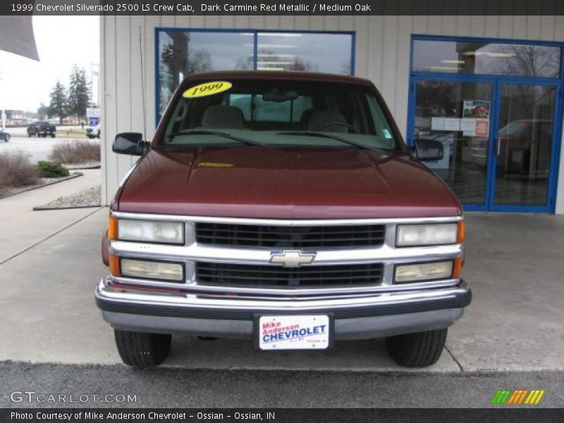 Dark Carmine Red Metallic / Medium Oak 1999 Chevrolet Silverado 2500 LS Crew Cab