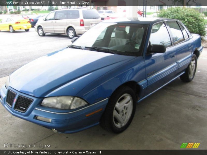 Brilliant Blue Metallic / Grey 1995 Pontiac Grand Am SE