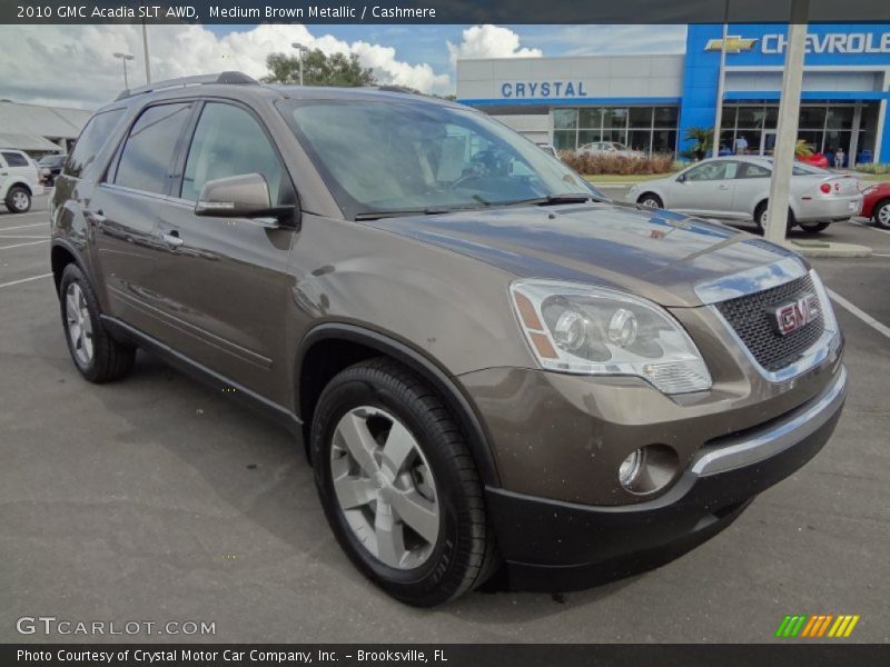 Medium Brown Metallic / Cashmere 2010 GMC Acadia SLT AWD