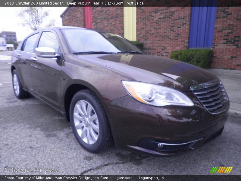 Deep Auburn Pearl / Black/Light Frost Beige 2013 Chrysler 200 Limited Sedan
