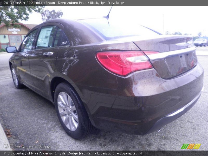 Deep Auburn Pearl / Black/Light Frost Beige 2013 Chrysler 200 Limited Sedan