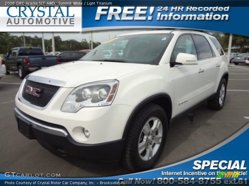 Summit White / Light Titanium 2008 GMC Acadia SLT AWD