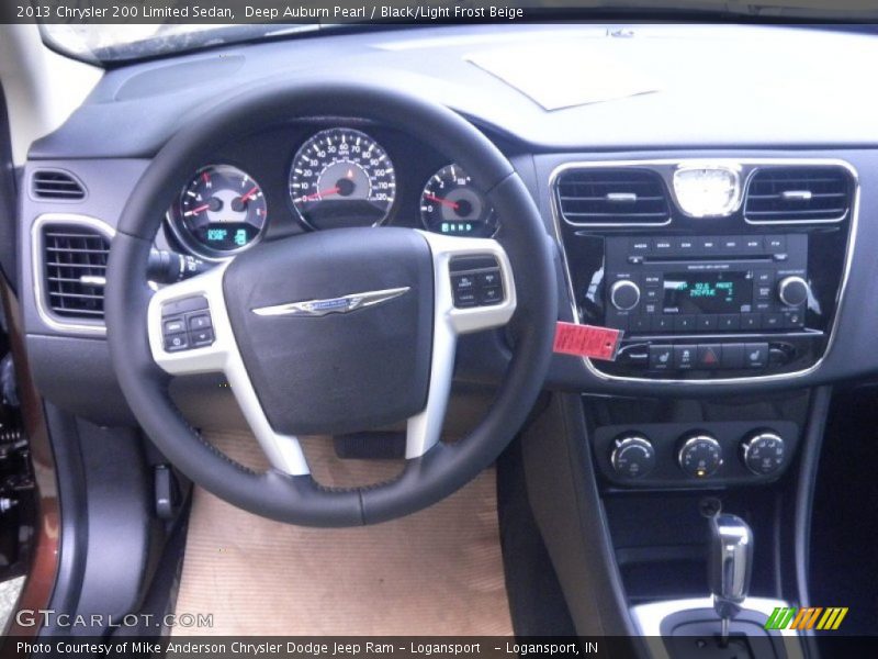 Deep Auburn Pearl / Black/Light Frost Beige 2013 Chrysler 200 Limited Sedan