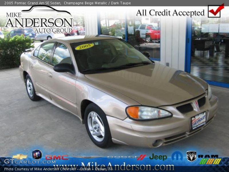 Champagne Beige Metallic / Dark Taupe 2005 Pontiac Grand Am SE Sedan