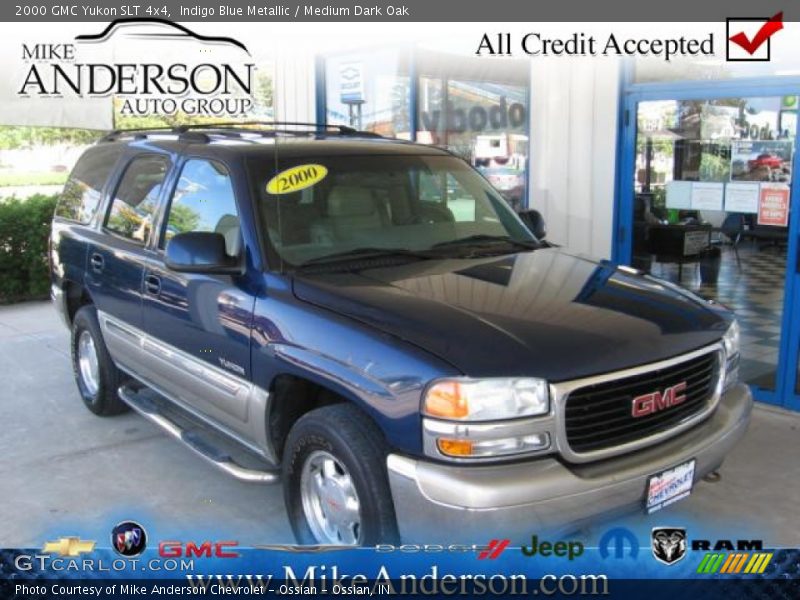 Indigo Blue Metallic / Medium Dark Oak 2000 GMC Yukon SLT 4x4