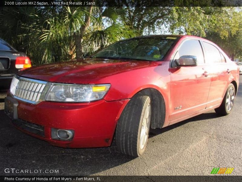 Vivid Red Metallic / Sand 2008 Lincoln MKZ Sedan