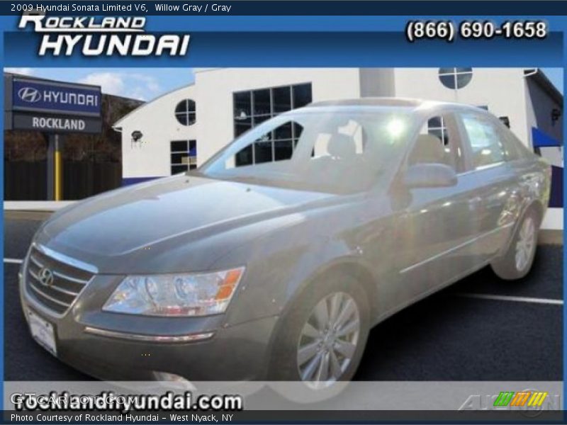 Willow Gray / Gray 2009 Hyundai Sonata Limited V6
