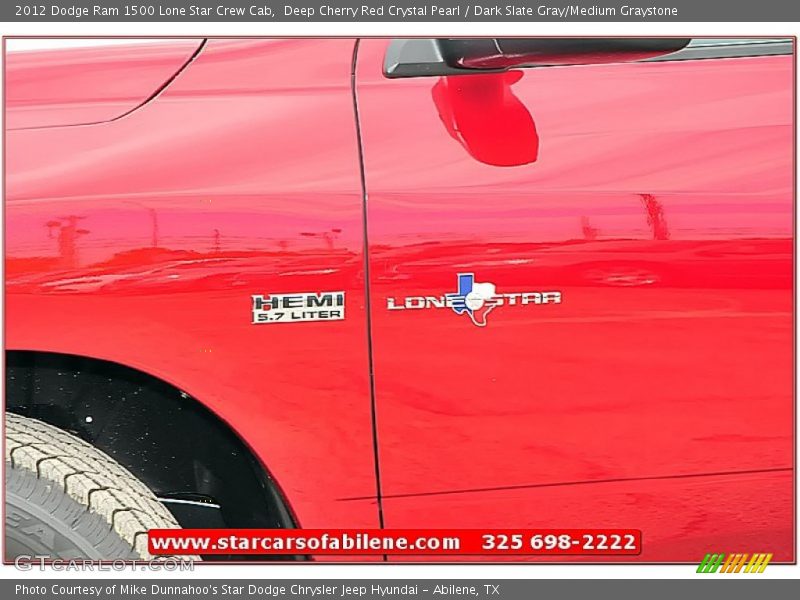 Deep Cherry Red Crystal Pearl / Dark Slate Gray/Medium Graystone 2012 Dodge Ram 1500 Lone Star Crew Cab