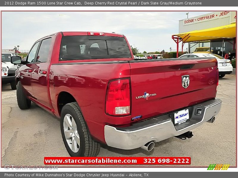 Deep Cherry Red Crystal Pearl / Dark Slate Gray/Medium Graystone 2012 Dodge Ram 1500 Lone Star Crew Cab