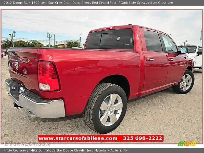Deep Cherry Red Crystal Pearl / Dark Slate Gray/Medium Graystone 2012 Dodge Ram 1500 Lone Star Crew Cab
