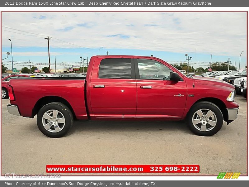 Deep Cherry Red Crystal Pearl / Dark Slate Gray/Medium Graystone 2012 Dodge Ram 1500 Lone Star Crew Cab