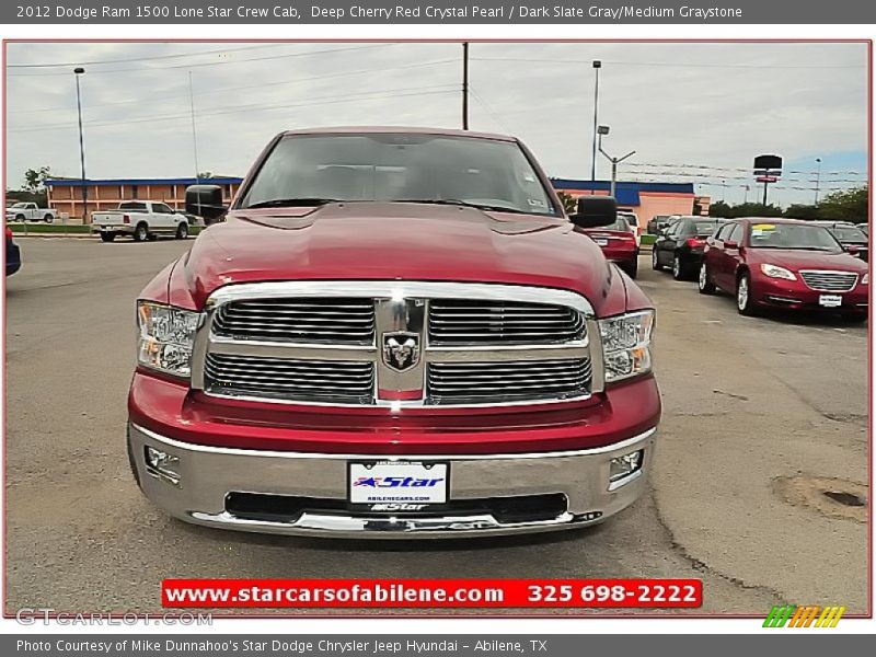 Deep Cherry Red Crystal Pearl / Dark Slate Gray/Medium Graystone 2012 Dodge Ram 1500 Lone Star Crew Cab