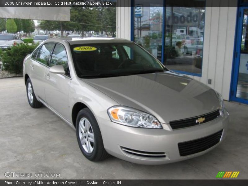Gold Mist Metallic / Ebony Black 2008 Chevrolet Impala LS