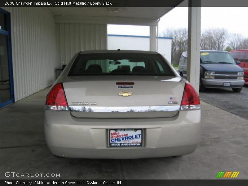 Gold Mist Metallic / Ebony Black 2008 Chevrolet Impala LS