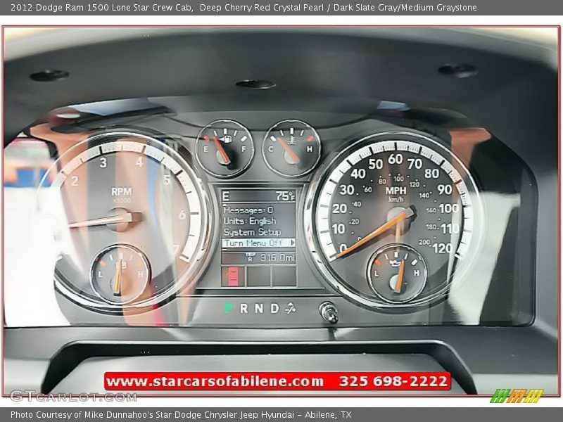 Deep Cherry Red Crystal Pearl / Dark Slate Gray/Medium Graystone 2012 Dodge Ram 1500 Lone Star Crew Cab