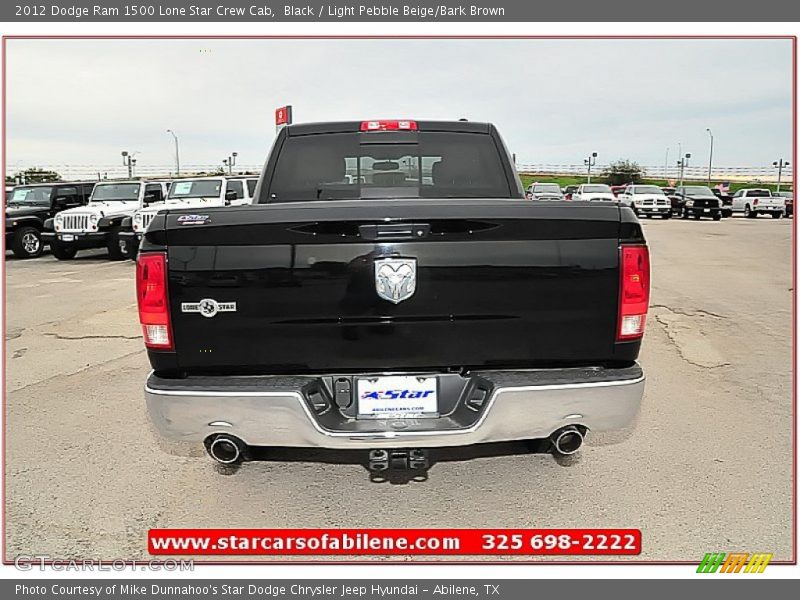 Black / Light Pebble Beige/Bark Brown 2012 Dodge Ram 1500 Lone Star Crew Cab