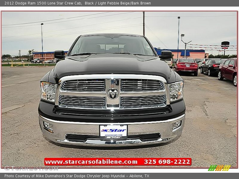 Black / Light Pebble Beige/Bark Brown 2012 Dodge Ram 1500 Lone Star Crew Cab
