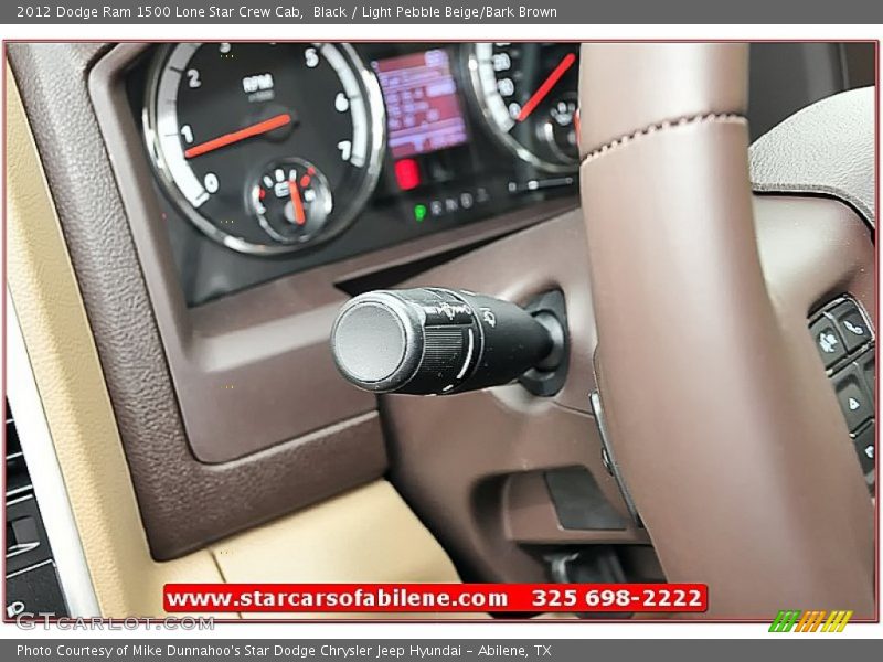Black / Light Pebble Beige/Bark Brown 2012 Dodge Ram 1500 Lone Star Crew Cab