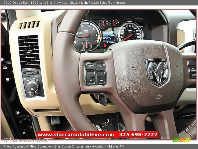 Black / Light Pebble Beige/Bark Brown 2012 Dodge Ram 1500 Lone Star Crew Cab