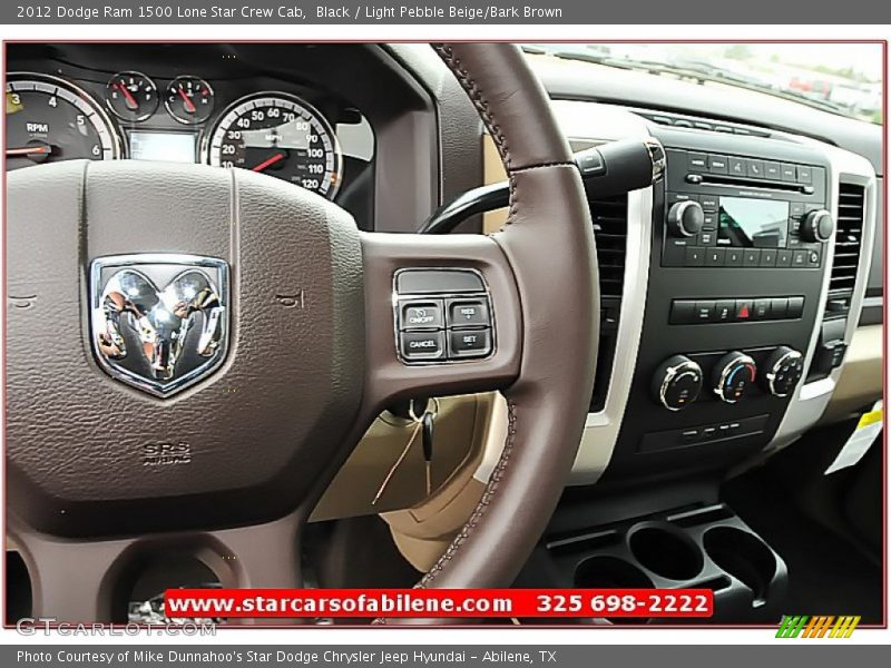 Black / Light Pebble Beige/Bark Brown 2012 Dodge Ram 1500 Lone Star Crew Cab