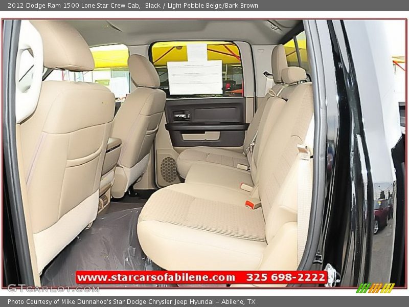 Black / Light Pebble Beige/Bark Brown 2012 Dodge Ram 1500 Lone Star Crew Cab