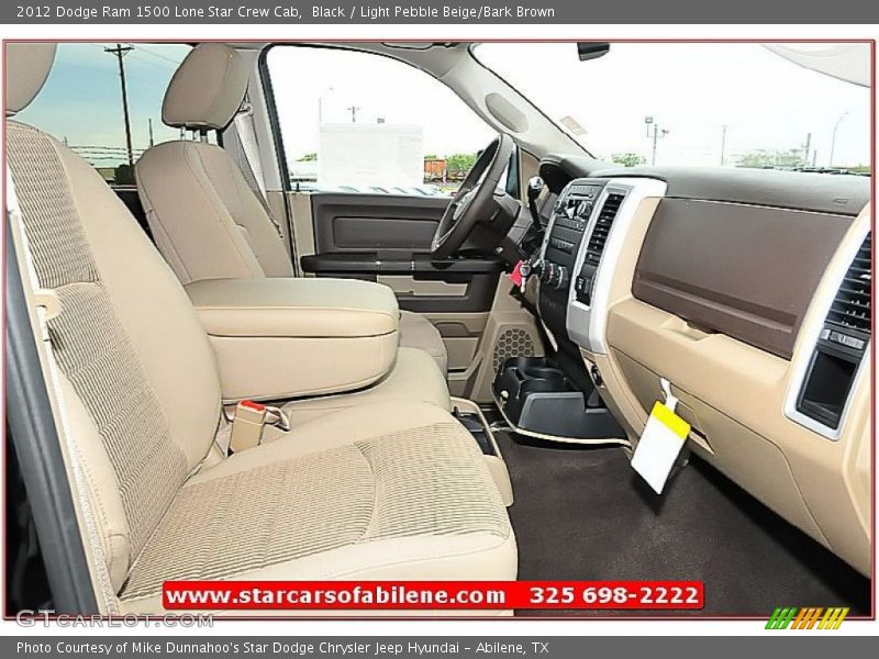 Black / Light Pebble Beige/Bark Brown 2012 Dodge Ram 1500 Lone Star Crew Cab