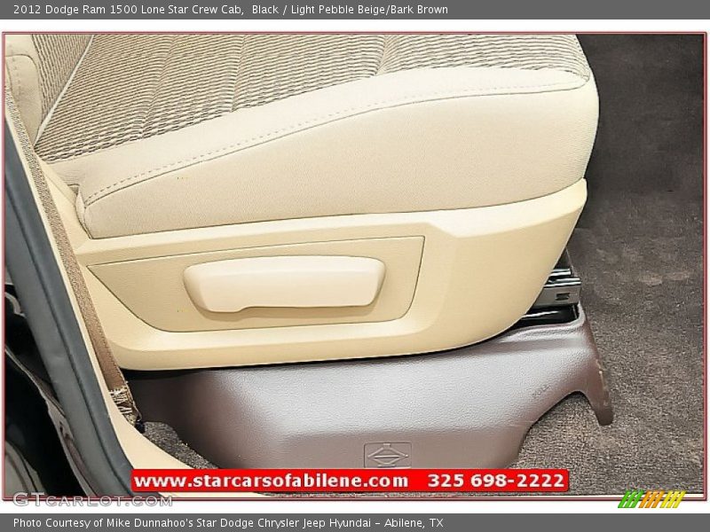 Black / Light Pebble Beige/Bark Brown 2012 Dodge Ram 1500 Lone Star Crew Cab