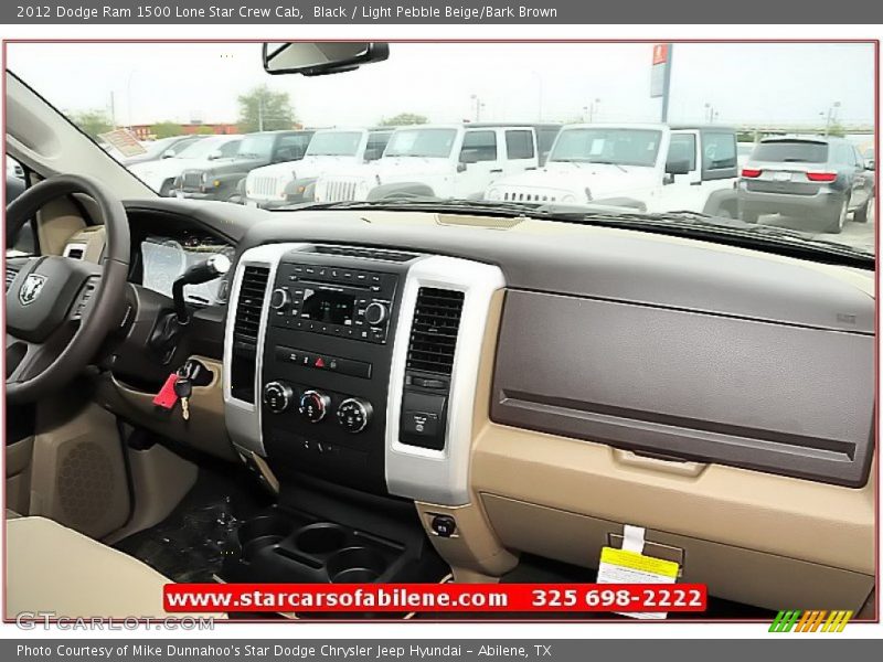 Black / Light Pebble Beige/Bark Brown 2012 Dodge Ram 1500 Lone Star Crew Cab