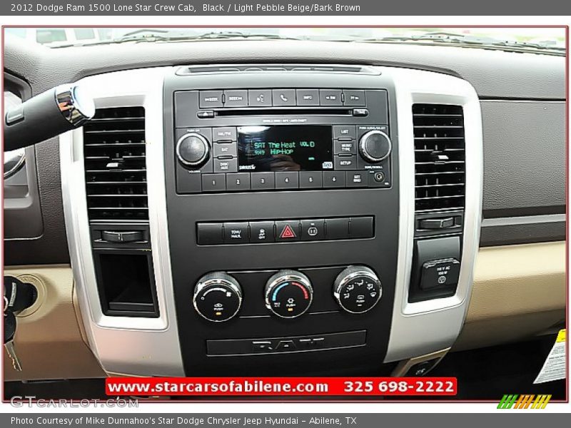 Black / Light Pebble Beige/Bark Brown 2012 Dodge Ram 1500 Lone Star Crew Cab
