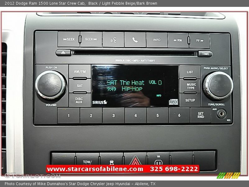 Black / Light Pebble Beige/Bark Brown 2012 Dodge Ram 1500 Lone Star Crew Cab