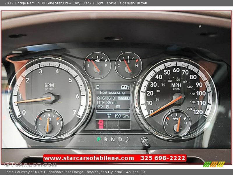 Black / Light Pebble Beige/Bark Brown 2012 Dodge Ram 1500 Lone Star Crew Cab