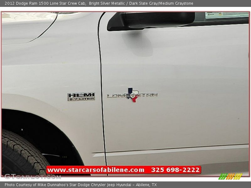 Bright Silver Metallic / Dark Slate Gray/Medium Graystone 2012 Dodge Ram 1500 Lone Star Crew Cab