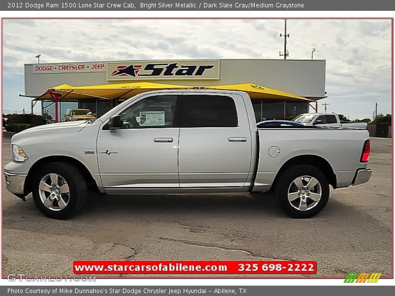 Bright Silver Metallic / Dark Slate Gray/Medium Graystone 2012 Dodge Ram 1500 Lone Star Crew Cab