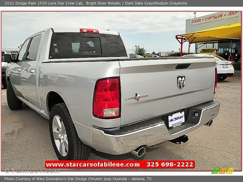 Bright Silver Metallic / Dark Slate Gray/Medium Graystone 2012 Dodge Ram 1500 Lone Star Crew Cab