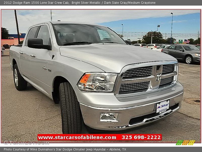 Bright Silver Metallic / Dark Slate Gray/Medium Graystone 2012 Dodge Ram 1500 Lone Star Crew Cab