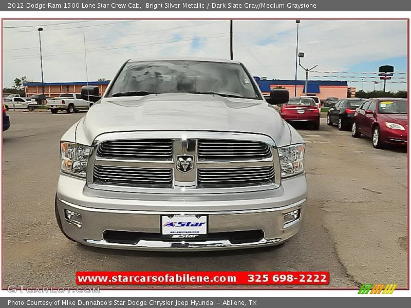 Bright Silver Metallic / Dark Slate Gray/Medium Graystone 2012 Dodge Ram 1500 Lone Star Crew Cab