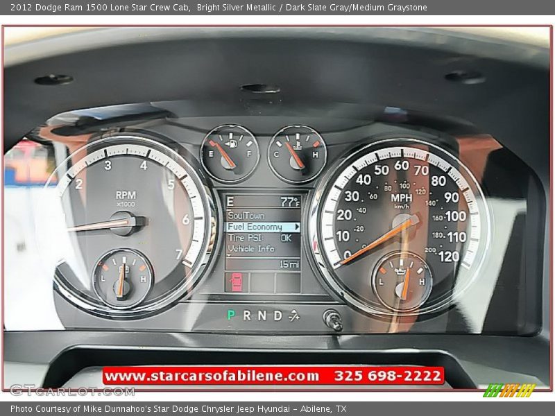 Bright Silver Metallic / Dark Slate Gray/Medium Graystone 2012 Dodge Ram 1500 Lone Star Crew Cab