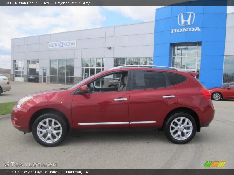 Cayenne Red / Gray 2012 Nissan Rogue SL AWD