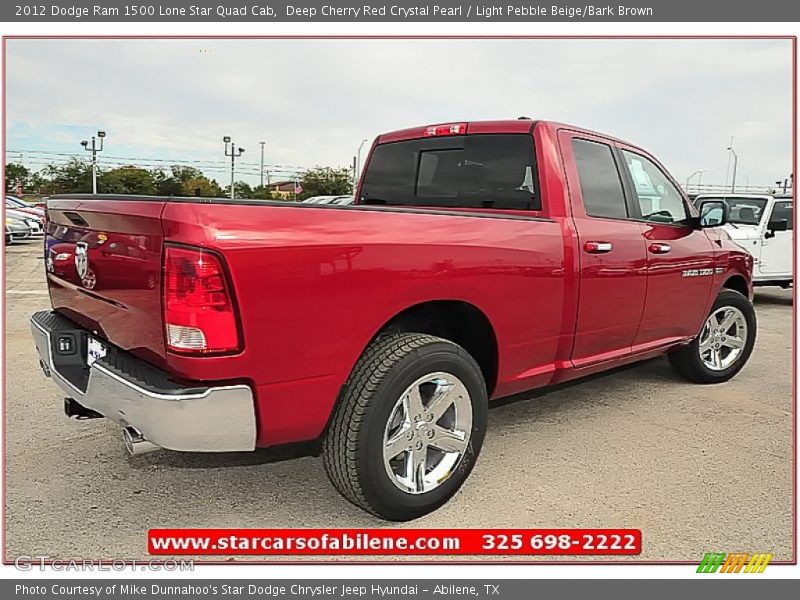 Deep Cherry Red Crystal Pearl / Light Pebble Beige/Bark Brown 2012 Dodge Ram 1500 Lone Star Quad Cab
