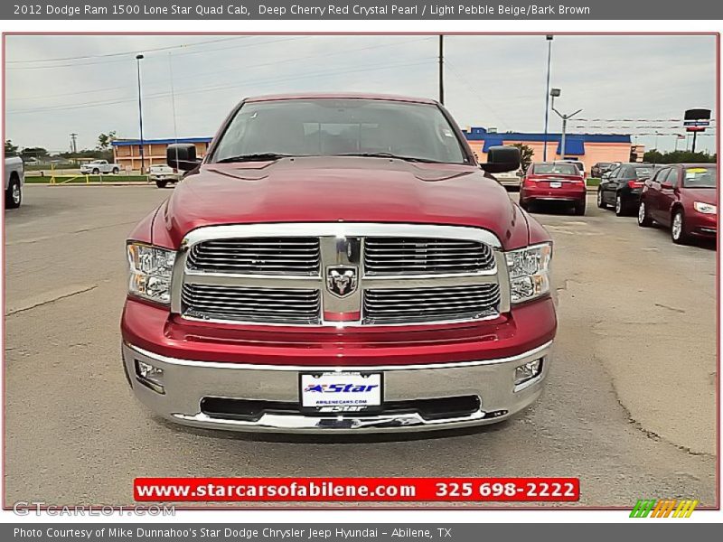 Deep Cherry Red Crystal Pearl / Light Pebble Beige/Bark Brown 2012 Dodge Ram 1500 Lone Star Quad Cab